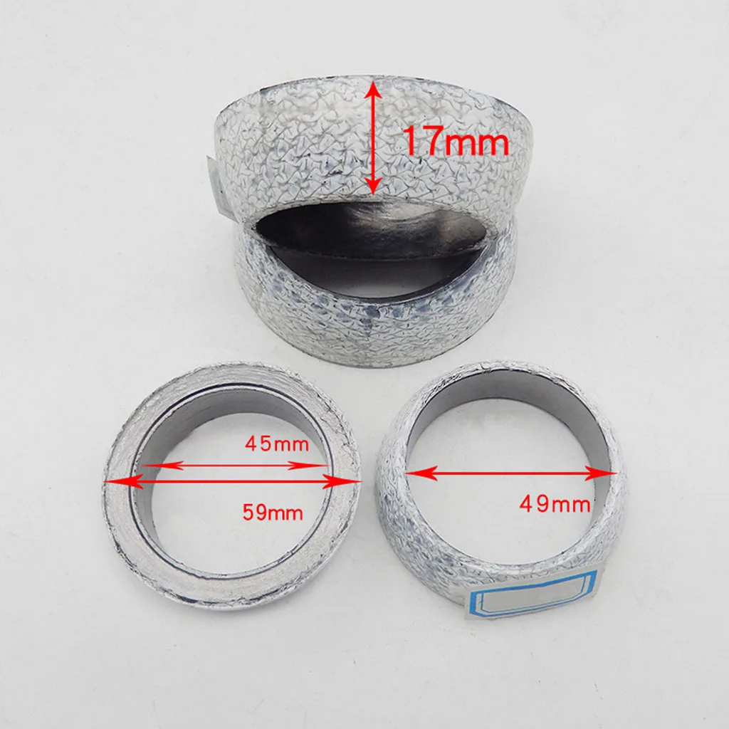 1pcs 35mm-75mm Dia Car Muffler Exhaust Pipe Graphite Gasket Seal Ring Exhaust Tail Pipe Flange Donut Gasket Muffler Seal Ring