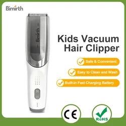 Bimirth Kids Hair Trimmer Cordless Vacuum Professional Hair Clipper Kit Waterproof Rechargeable Electric Hair Cutting Machine