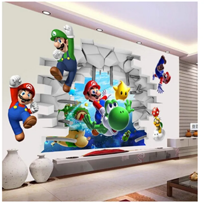 Super Player Wall Stickers For Kids Room Decoration Cartoon Game Fans Wall Decals Art Children Birthday Gift