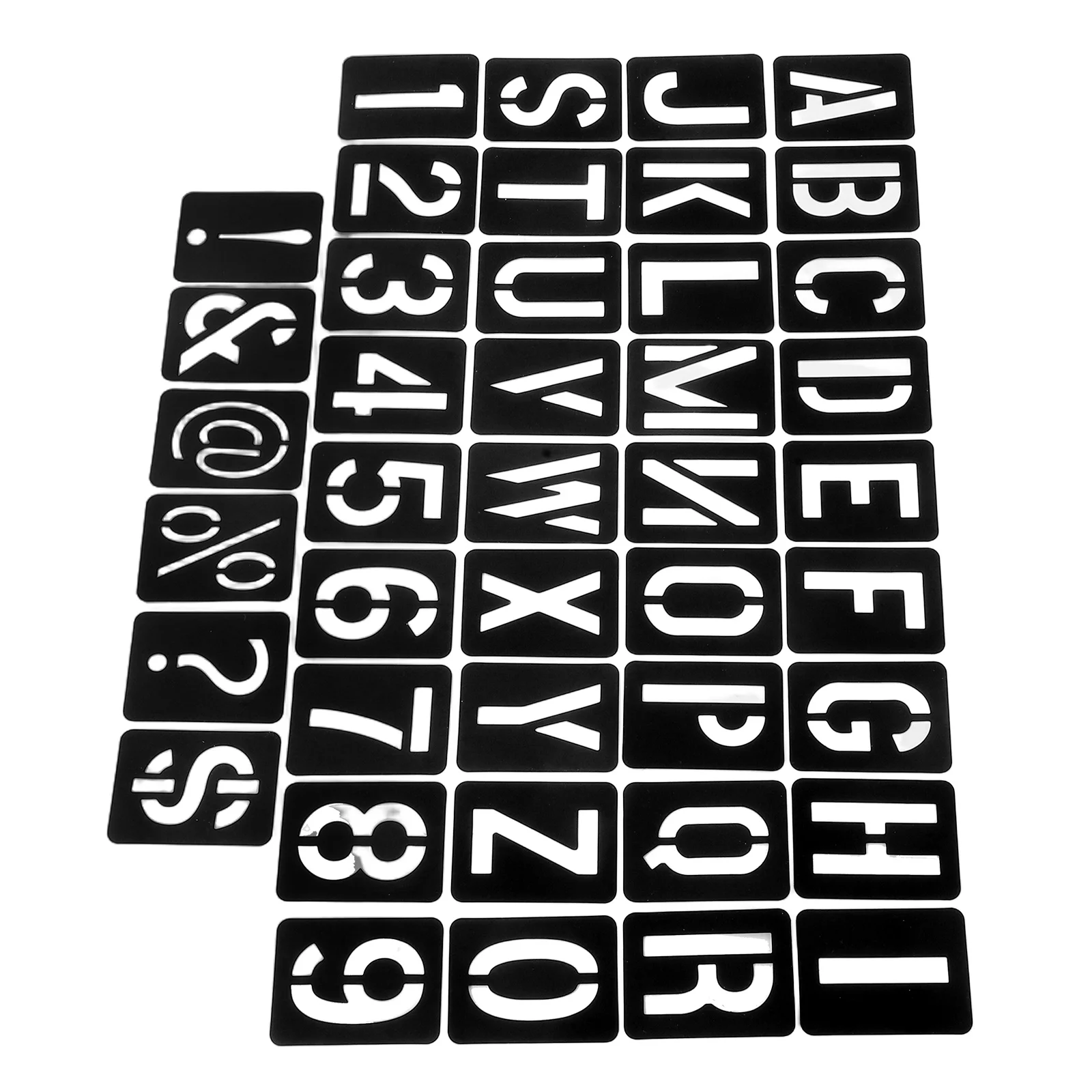 

42pcs Alphanumeric Spray Board Hollow Letters Numbers Symbols Stencils Black DIY Wall Furniture Craft Templates
