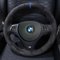 Cubierta de gamuza suave trenzada para volante de coche personalizada para BMW E81 E90 Pack M Sport M3 E91 E92 E93 E87 E82 E88 X1 E84