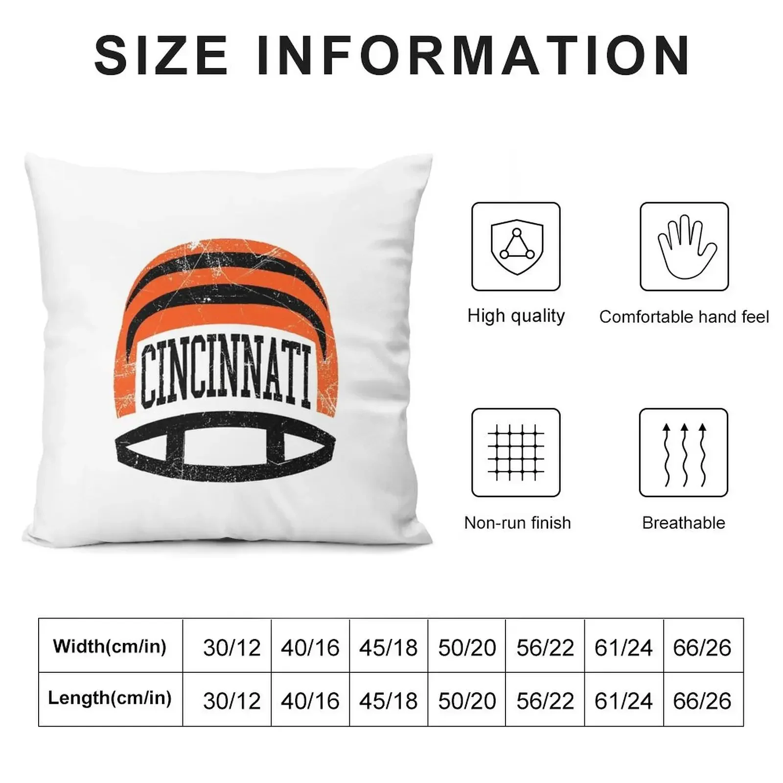 Cincinnati Retro Helmet - White Throw Pillow ornamental pillows for living room Cushions Pillow Decor pillow