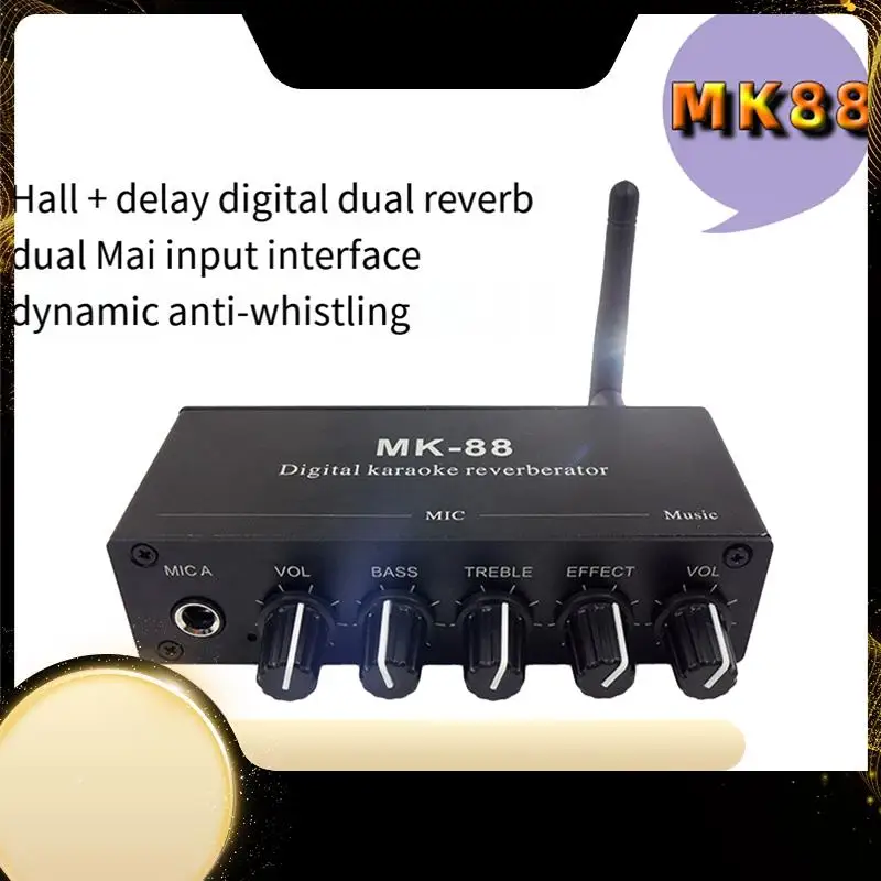 MK-88 6.5Mm Microphone Reverb Effect Bluetooth Coaxial Decoder Stereo Preamplifier Audio Amplifier Mixing Board Easy Install