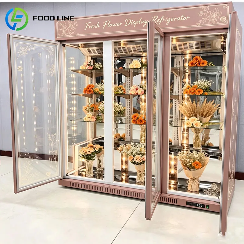 Fresh Flower Cooler Cabinet Refrigerated Display Case Floral Preservation Showcase Retail Store Customized