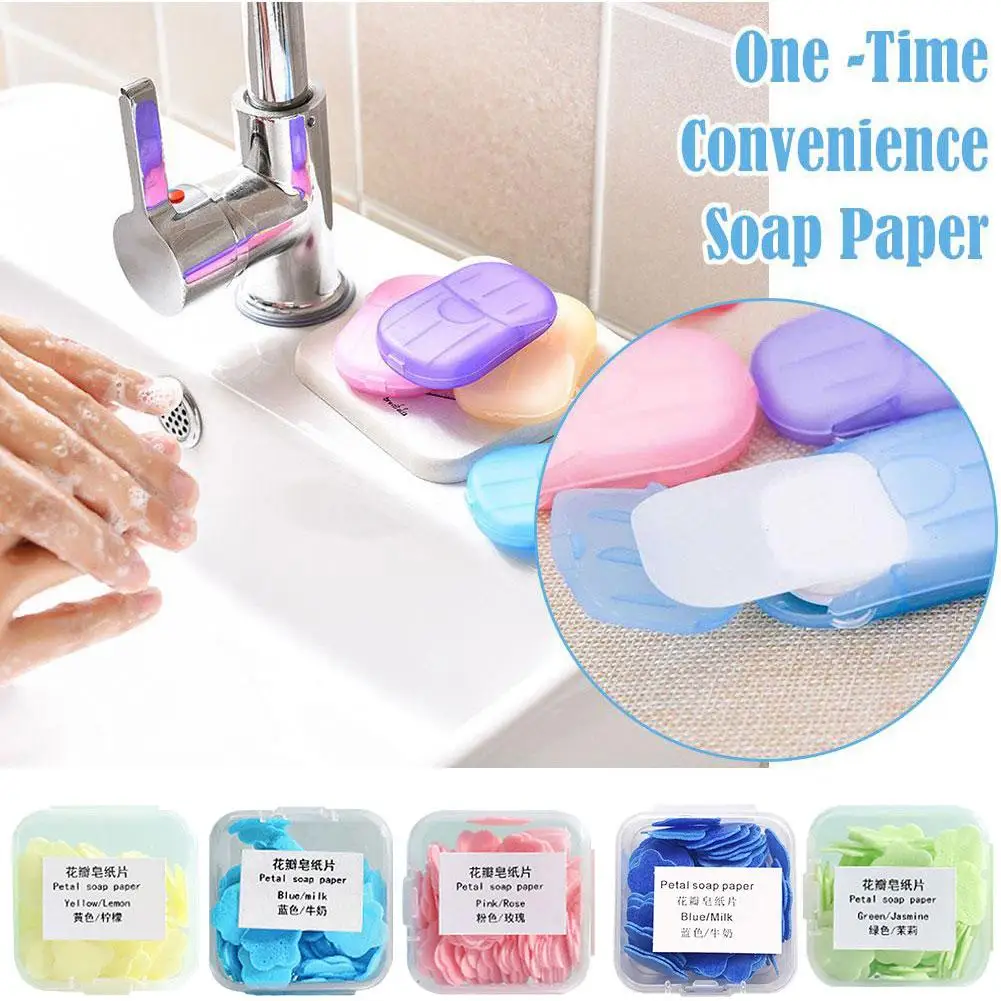 Disinfecting Soap Paper Bath Soap Mini Cleaning Washing Scented Travel Easy Disposable Convenient Hand Slice Soap Pa W1I3