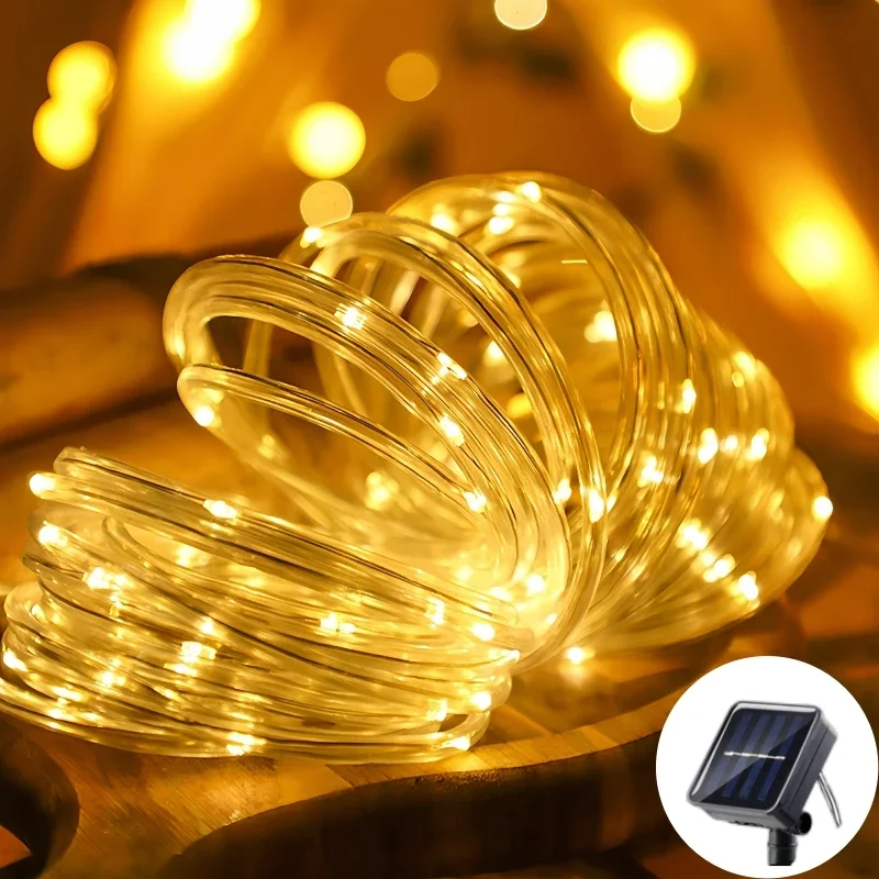 50-300 LEDs Solar-Lichterkette für den Außenbereich, 8 Modi, wasserdicht, für Weihnachtsbaum, Halloween-Party, Hochzeiten, Dekoration