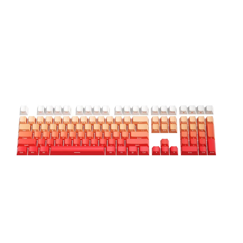 

PBT original gradual change color blush mechanical keyboard keycap hot sublimation front side engraved light