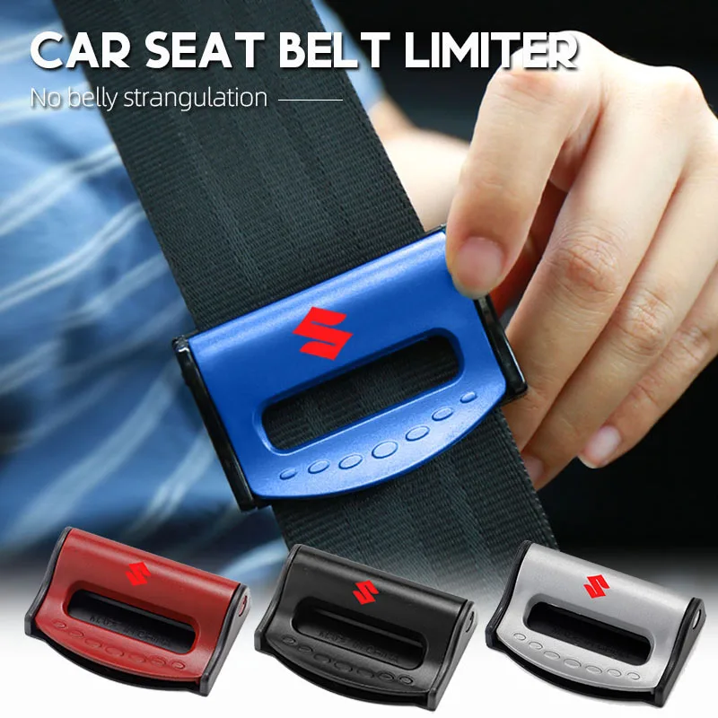 Cinturones de seguridad con logotipo de coche, accesorios de Clip de plástico ajustables para Suzuki Jimny Swift Samurai Vitara SX4 Alto Kaiser Ingnis DZire, 2 uds.