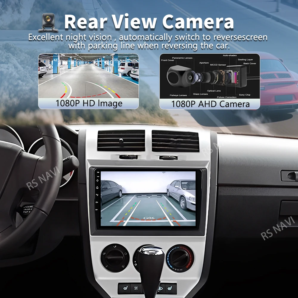 Android 16 For Dodge Caliber 2007 - 2012 2K QLED Android Car Radio Multimedia Video Player GPS AI Voice CarPlay 4G Stereo