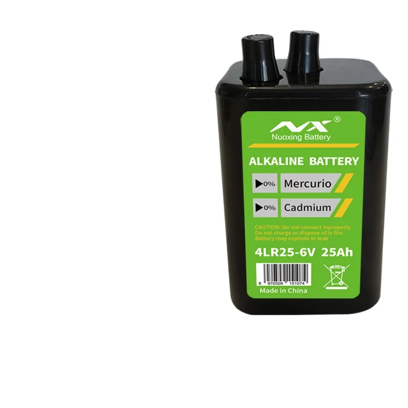 25Ah 4LR25 Alkaline 6V Barrier Light Warning LIGHT Mining Light Dedicated Battery Square Alkaline Dry Battery