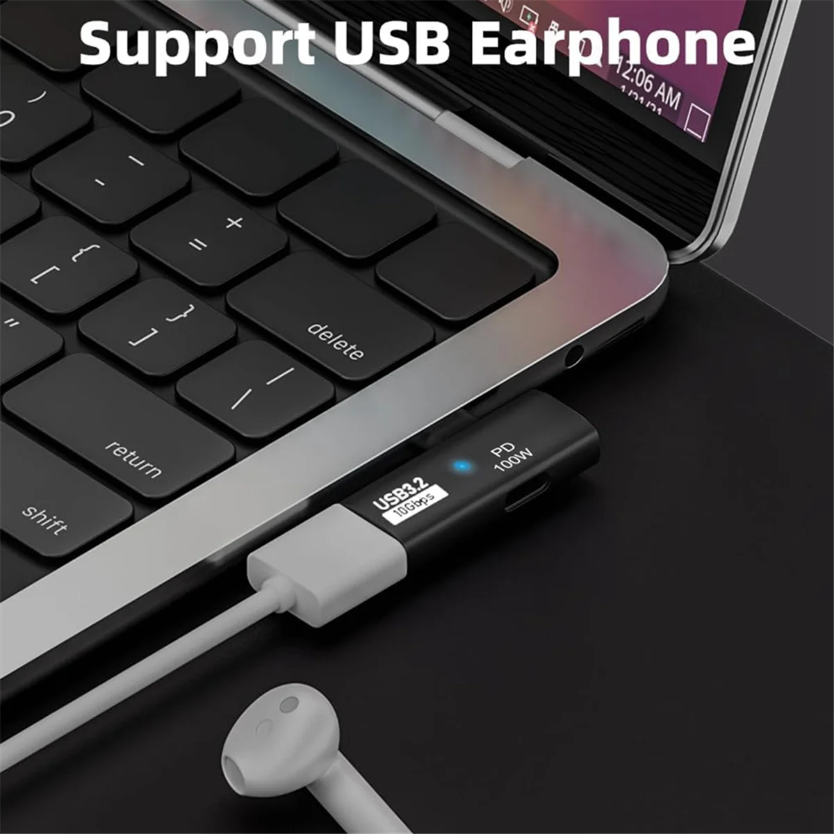 2-In-1 USB C to USB 3.2 Adapter with 100W Charging Port, Thunderbolt 4/3 OTG Converter for Rog Ally,for Steam Deck,Black image 5