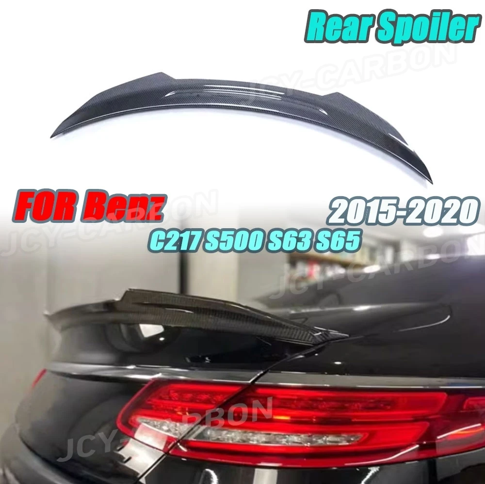 

Rear Spoiler Boot Duck Wings Rear Trunk Trim Sticker Car Styling For Benz C217 S500 S63 S65 Coupe 2015-2020 Carbon Fibe FRP