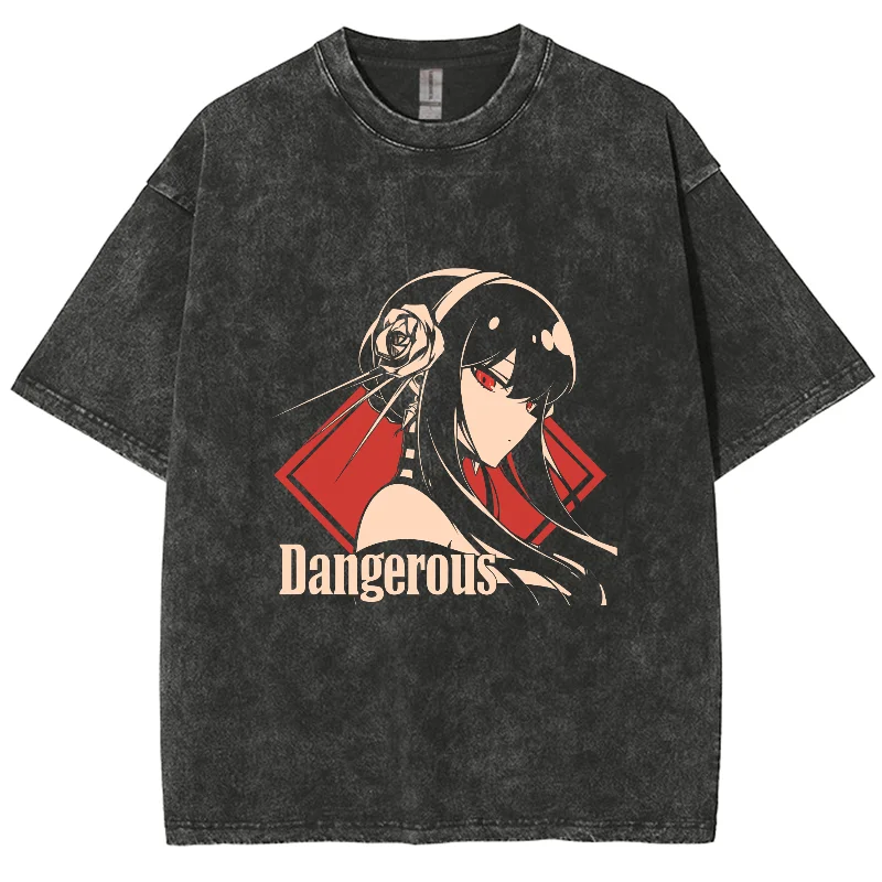 Camiseta japonesa unissex com estampa de personagens de anime, Vintage extragrande, manga curta, top básico confortável, lavagem diária, verão