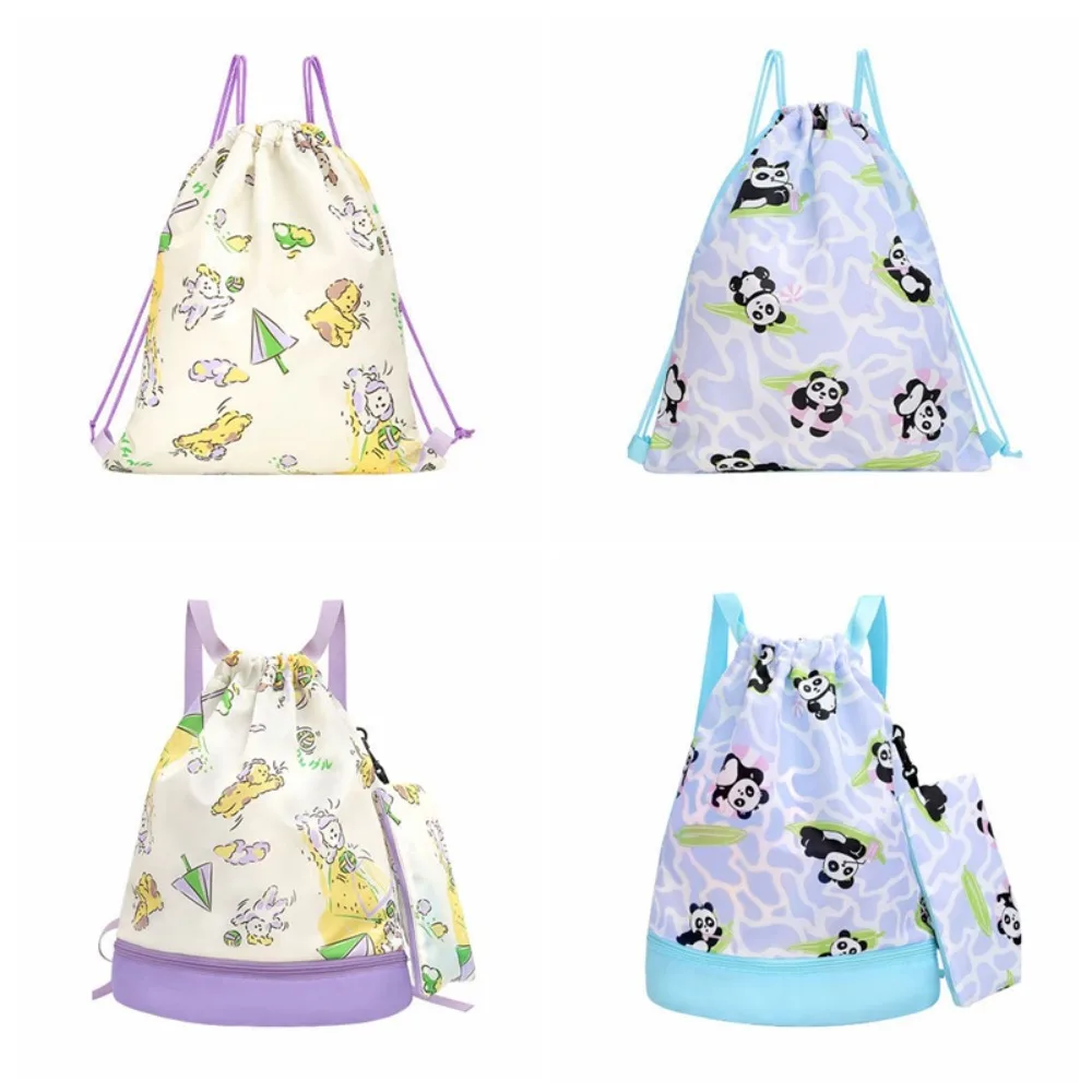 Waterproof Children's Swimming Bag Shoe Compartment Dry Wet Separation Beach Bag Cartoon Drawstring Swimm Storage Bag