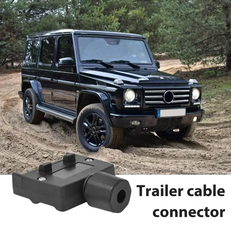 7 Way Trailer Plug 7 Pin 12V Copper Trailer Cable Connector Heavy Duty Replacement Plug And Socket Truck Signal Light Display