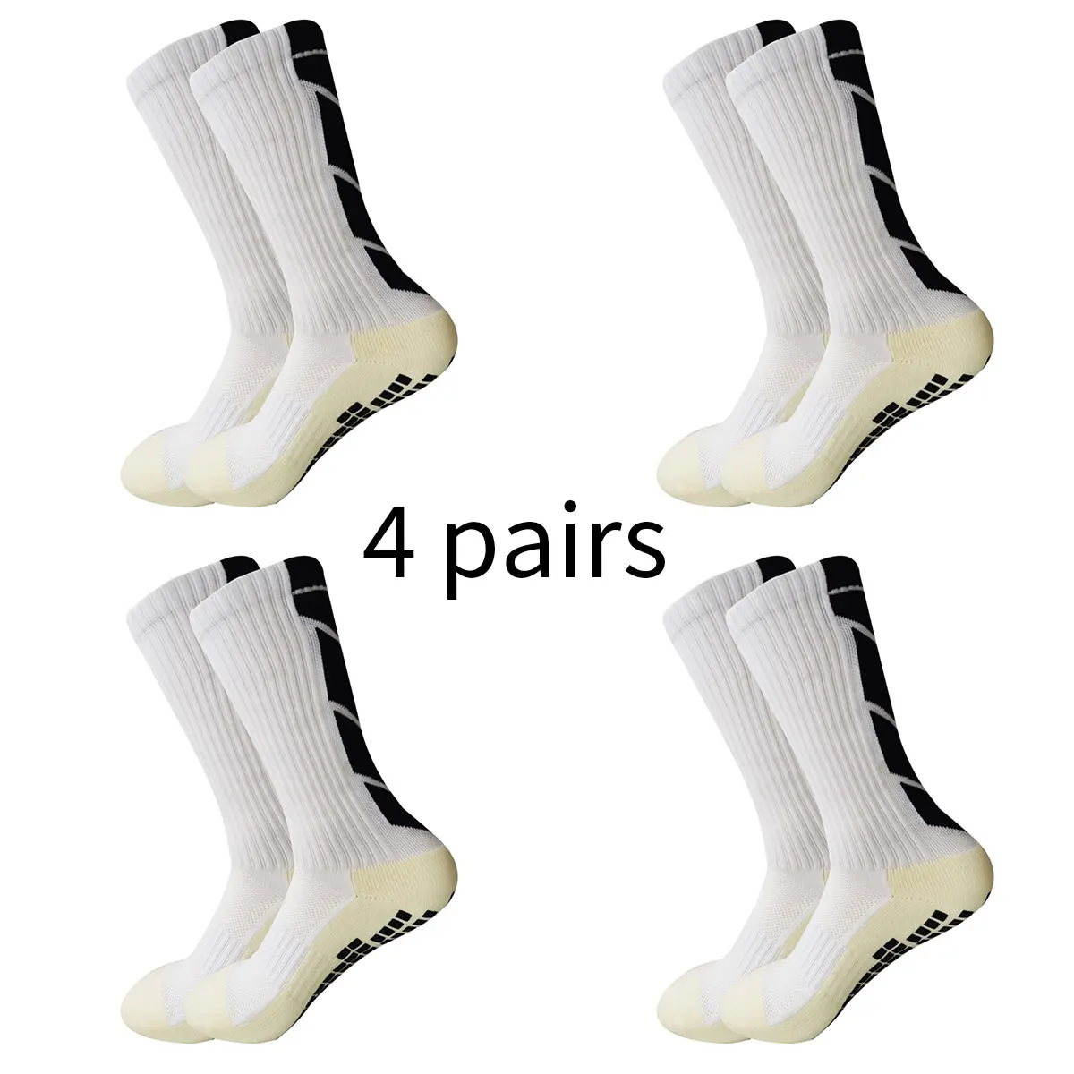 4 pairs of new men's protective sports socks indoor yoga basketball running outdoor football non slip socks