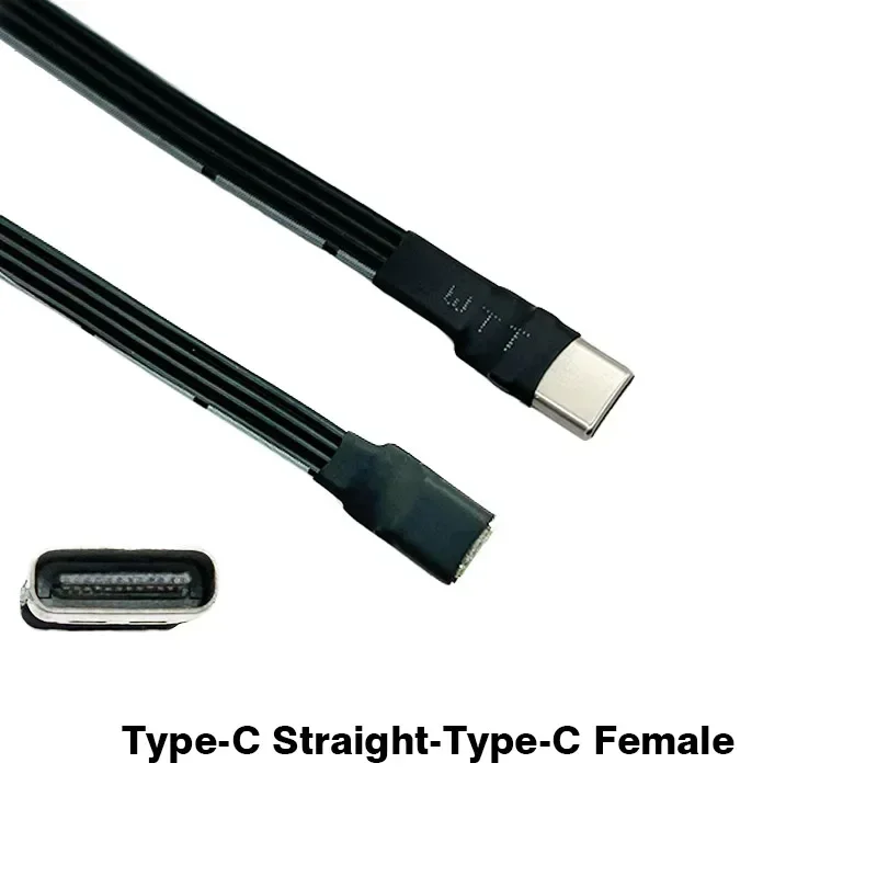 Type C to USB-C Elbow 90 Angled Adapter Cable Power Bank Flexible Wire PD Data Charging Cable USB C Bend Flat Silicone 2.0 Cable