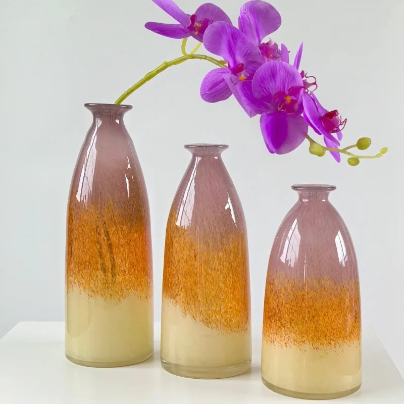 High-end color light luxury vase ornament, living room suitable for dining table flower arrangement, dried flowers, exquisite hi
