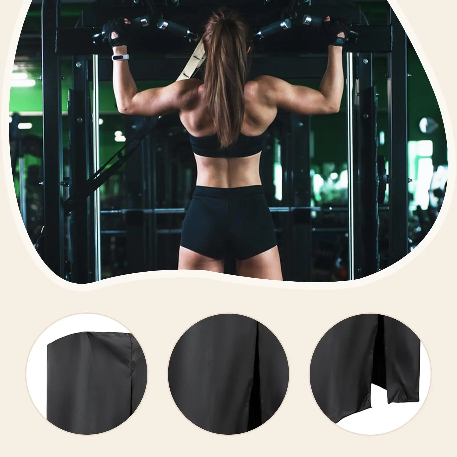 غطاء سحب لأعلى، غطاء رف القرفصاء، مقاوم للغبار، مقاوم للماء، متعدد الوظائف، ملحقات سوداء قوية وعملية #5