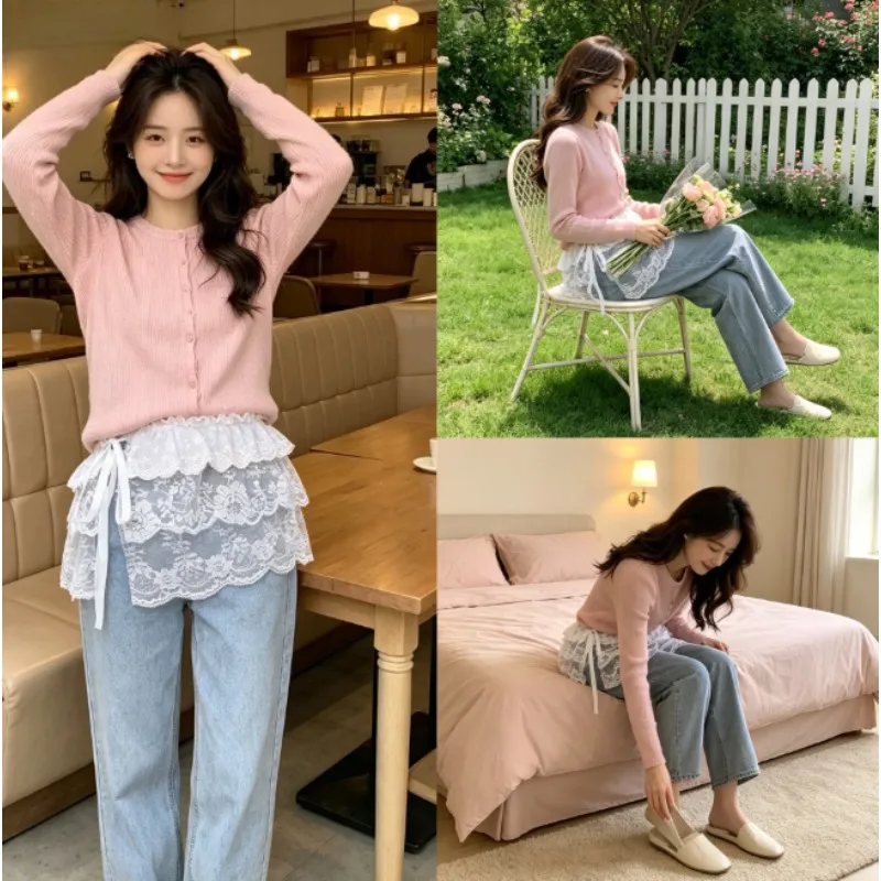 

2026 Korean Summer Lace A Line Skirt – Heavy Duty Tie Side Peeptoe – Breathable & Flowy – Perfect for Casual Party Daily Wear