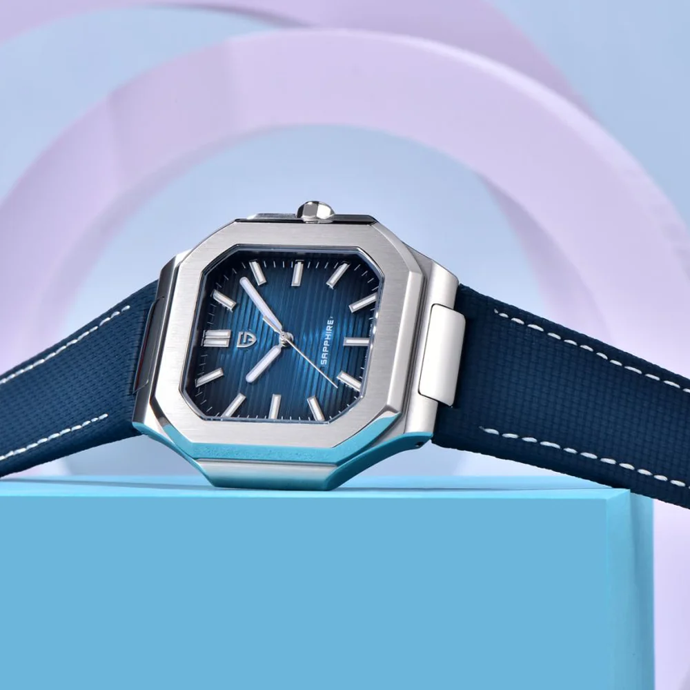 Neue PAGANI DESIGN Quadratische Herren-Quarzuhr, Top-Luxus, Sport, wasserdicht, Saphir-Edelstahl, Business-Herrenuhr