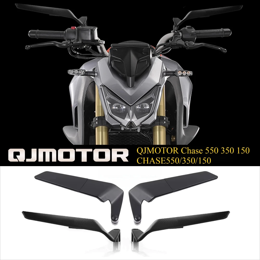 Universal Motorcycle Wind Wing Side Mirror Stealth Rotating Rear View Mirror For QJMOTOR Chase 550 350 150CHASE550350150