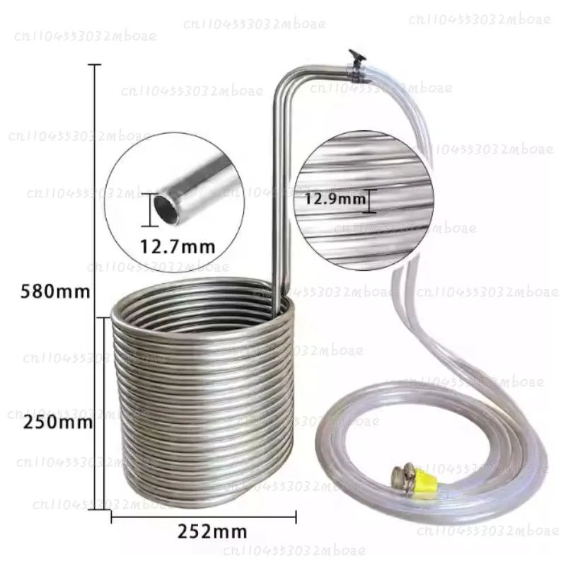 1/2'' Female NPT Stainless Steel Cooling Coil, Fast Cooling Beer Beverage Chiller Home Brewing Refrigeration Parts