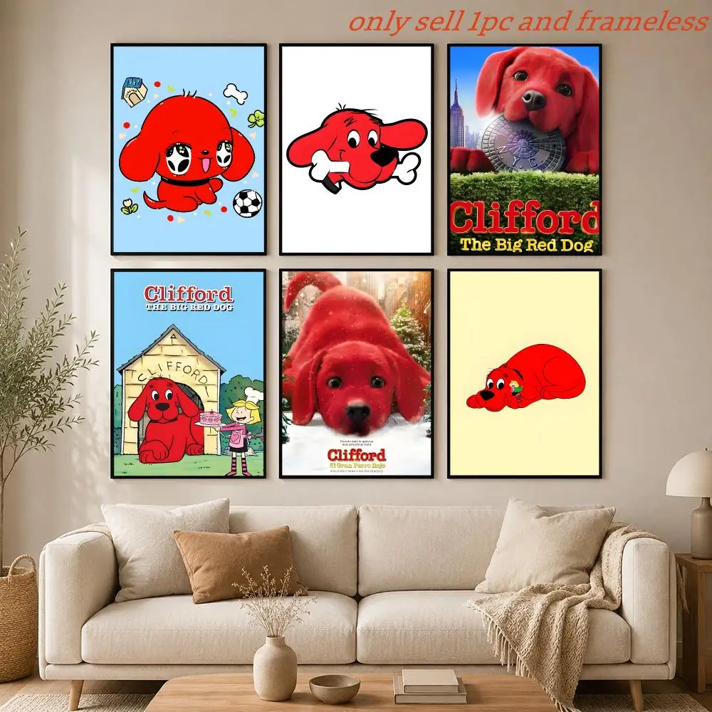 Cartoon C-Clifford the Big Red Dog Poster HD Hot Theme Singer/OST/Movie/Anime-Waterproof Self-Stick Home Decor
