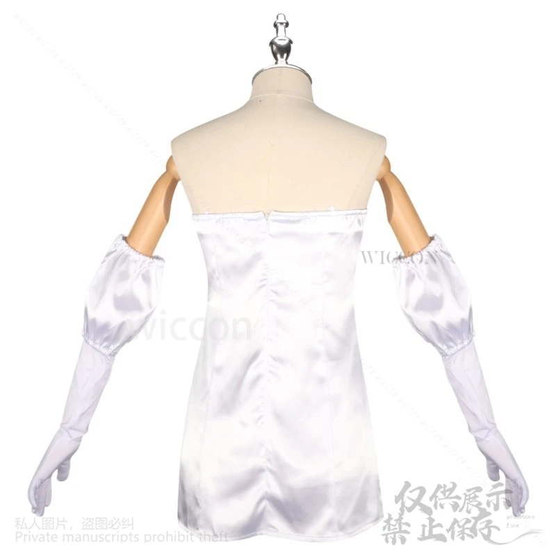 Anime Alien Stage My Clematis Cosplay Sua White Dress Lolita Black Wigs For Girls Round1 Woman Halloween Christmas Customized