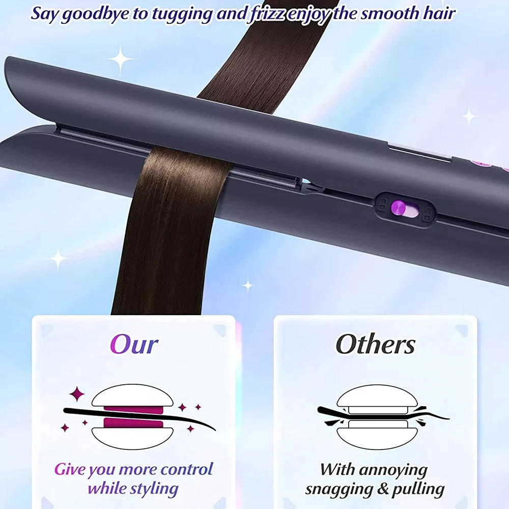 حديد مسطح 2 في 1 ثلاثية الأبعاد العائمة لوحة الأسطوانة 5000mah مكواة فرد الشعر اللاسلكية المحمولة بكرة الشعر اللاسلكي سريع التدفئة الرطب الجاف