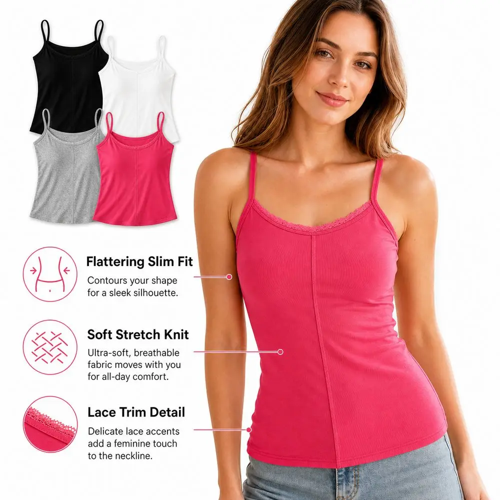 Simple Sleeveless Suspender Vest Slim Underwear Camisole Fitted Tops Sports Activities