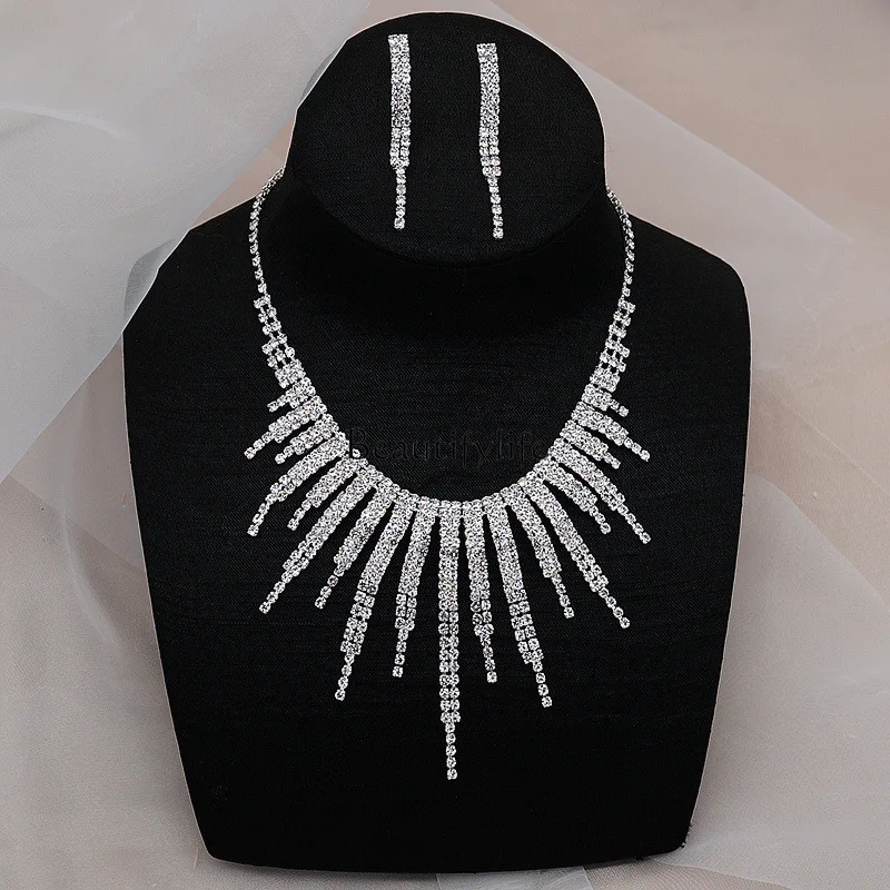 Rhinestone Simple Earrings Chain Wedding Dress Dinner Accessories