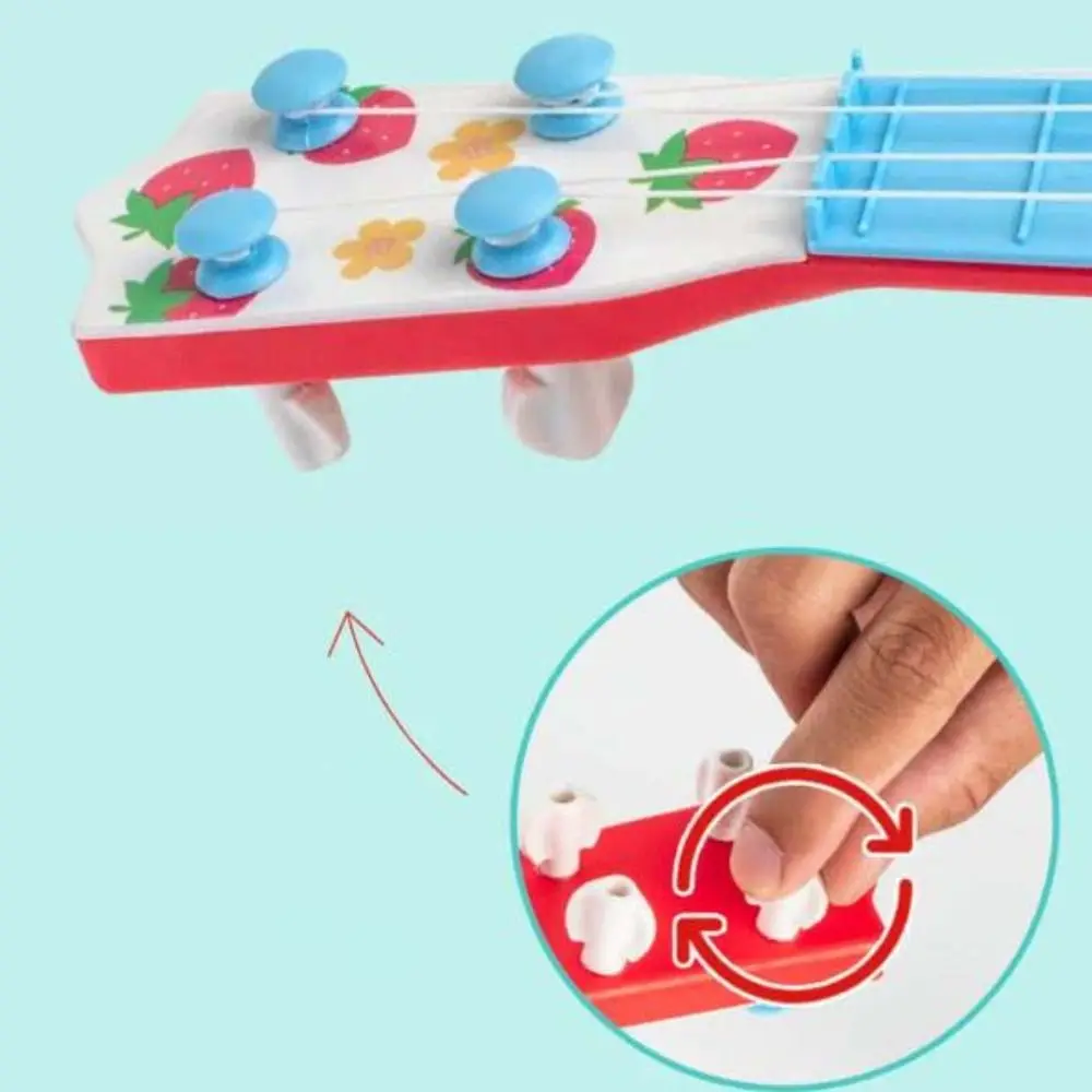 

4 Strings Ukulele Musical Instrument Adjustable Knob Educational Simulated Guitar Playable Durable Musical Instrument