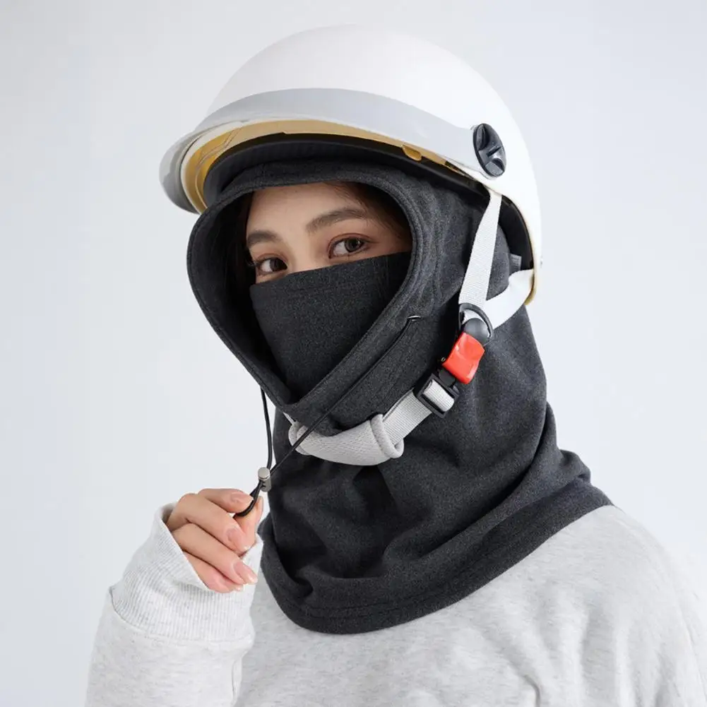 Riding Hat Riding Headgear Winter Hat with Adjustable Drawstring Windproof Face Guard Cycling Accessory Elastic Fit Solid Color