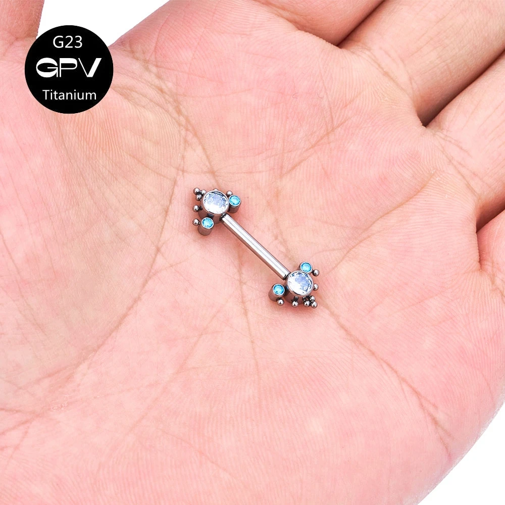 Titanium Nipple Stud G23 One End Fixed And The Other End Inserted With A Pin 14G Punk Female Sexy Piercing Jewelry Nipple Stud
