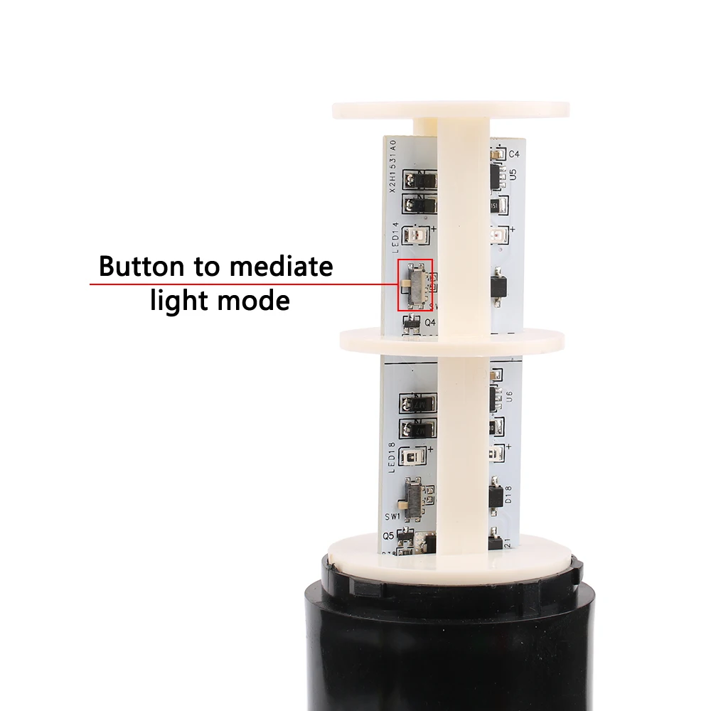 White Blue LED warning light without buzzer, Steady flashing light DC12V 24V AC110V 220V