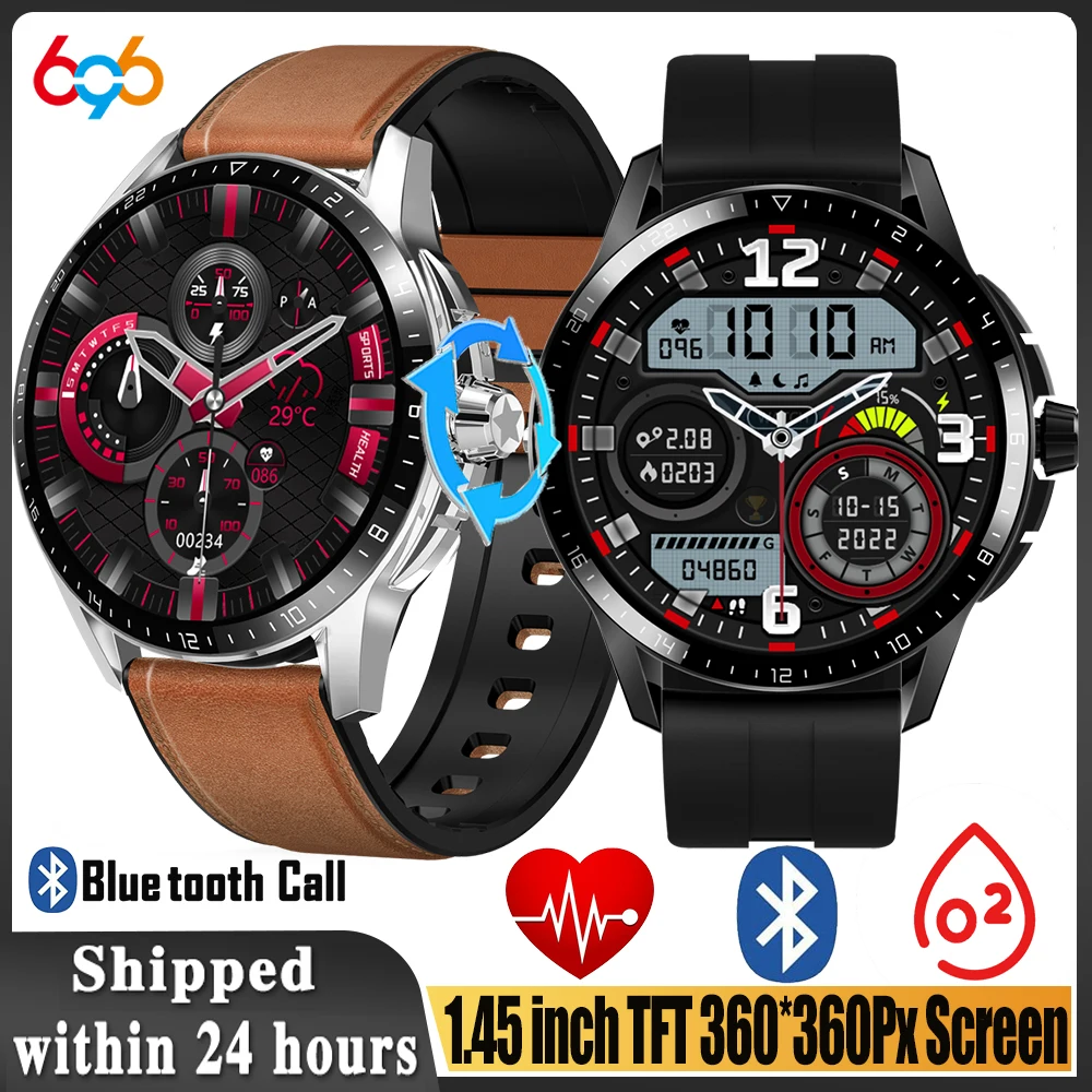 Blue Tooth Call Smart Watch Men Smartwatch ECG Blood Pressure Oxygen Heartrate Message Notification GT4 PRO Sports Waterproof