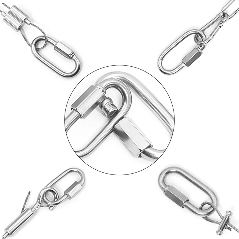 10pcs304 Stainless Steel Accessory D-Lock Can Be Used To Repair Pet Key Chains Also Suitable for outdoor travel equipment
