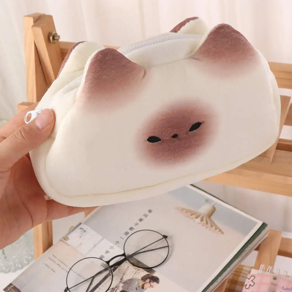 귀여운 구운 빵 편지지 가방 화장품 고양이 디자인 연필 가방 대용량 보관 가방 화장품