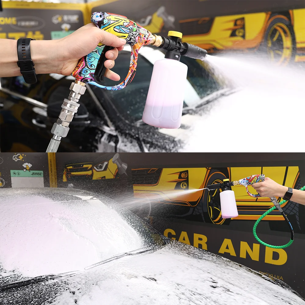 ROUE 1/4 pistola de agua de cañón de espuma de copo de nieve de conexión rápida para Parkside Karcher Nilfisk Bosch Lavor Elitech máquina de limpieza de coche