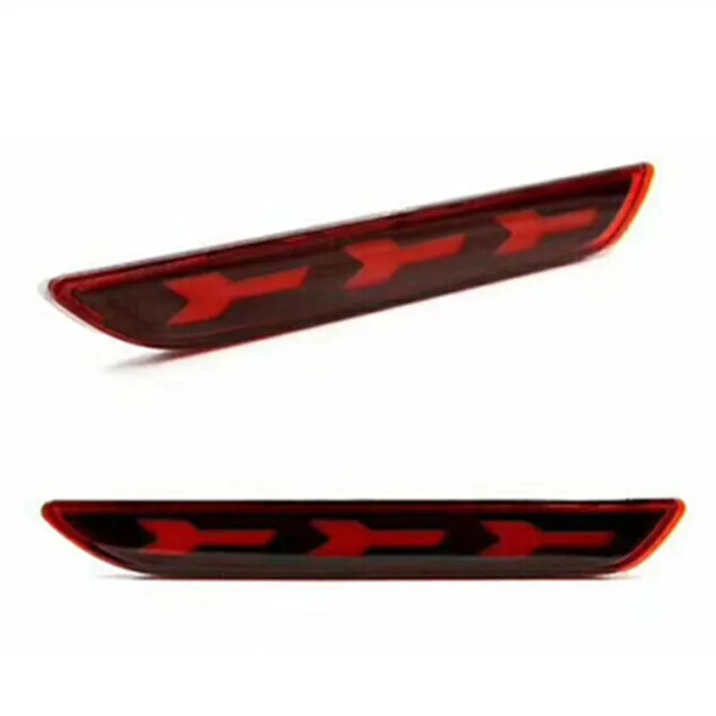 

Car LED Rear Bumper Reflector Brake Tail Lights Fog Lamps Red Lens for Ford Mustang