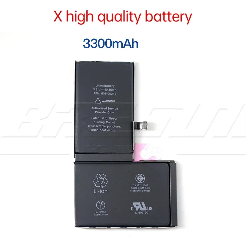 High Quality Large Capacity Zero Cycle Battery for iPhone 7 8 Plus X Xs Max Xr 11 12 13 14Pro Battery Solution with Tool Sticker