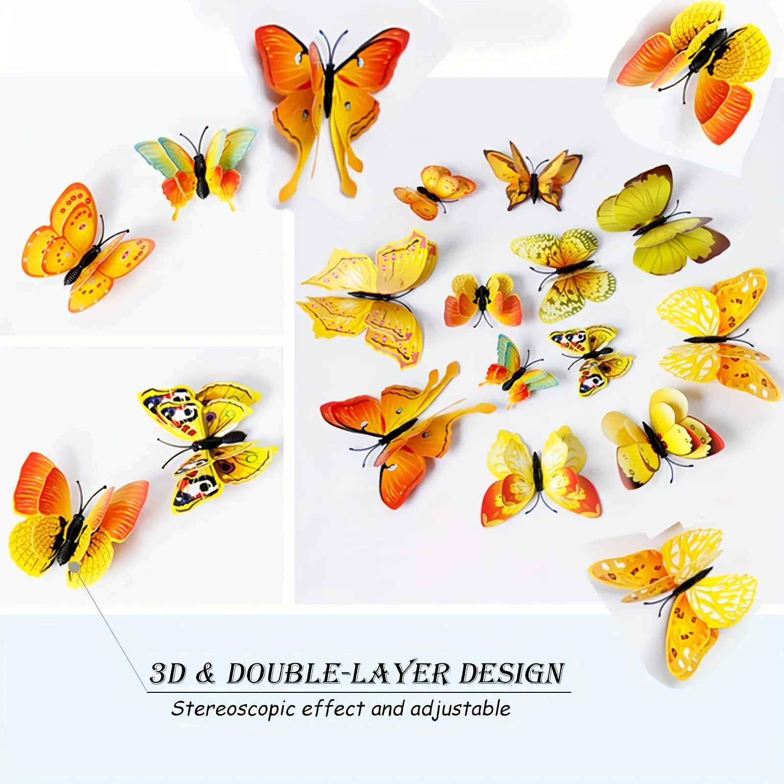 3D Butterfly Wall Decor 12 Pieces, for Party Decoration, Decoration Terrace Accessories Decoration, Wedding