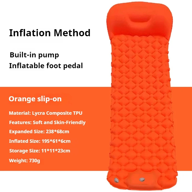 

Outdoor Inflatable Air Mattress Camping Bed Pad Office MoistureProof Mat Portable Eco-Friendly Material Outdoor Leisure, Travel