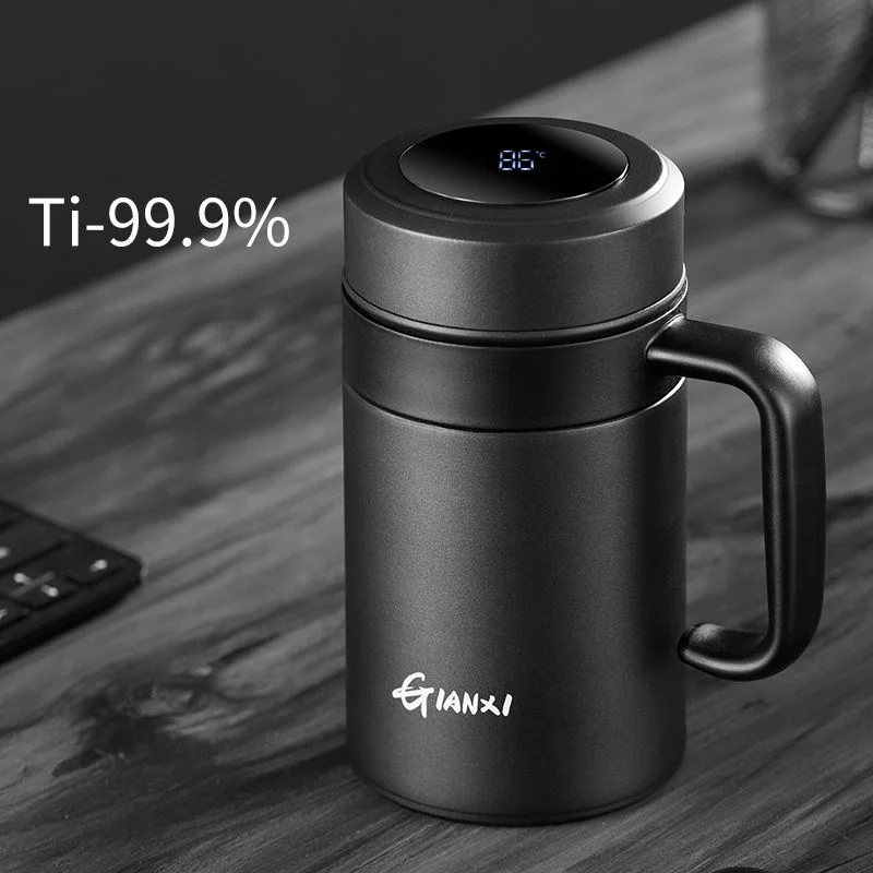 GIANXI Pure Titanium Thermos Cup Tea Cup Tea Separation Cup With Handle Large Capacity men\'s Business Office Water Cup