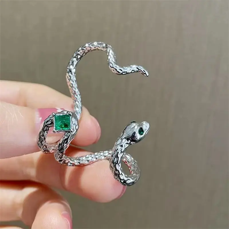 New Fashion Snake Ear Clip Butterfly Versatile Rhinestone Punk Earless Piercing Earring for Women Men Couple Jewelry