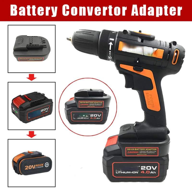 Zwincky Batterie adapter Konverter kann für devon 20V Li-Ionen-Batterie für Worx 20V orange kleine Fuß Elektro werkzeuge verwendet werden
