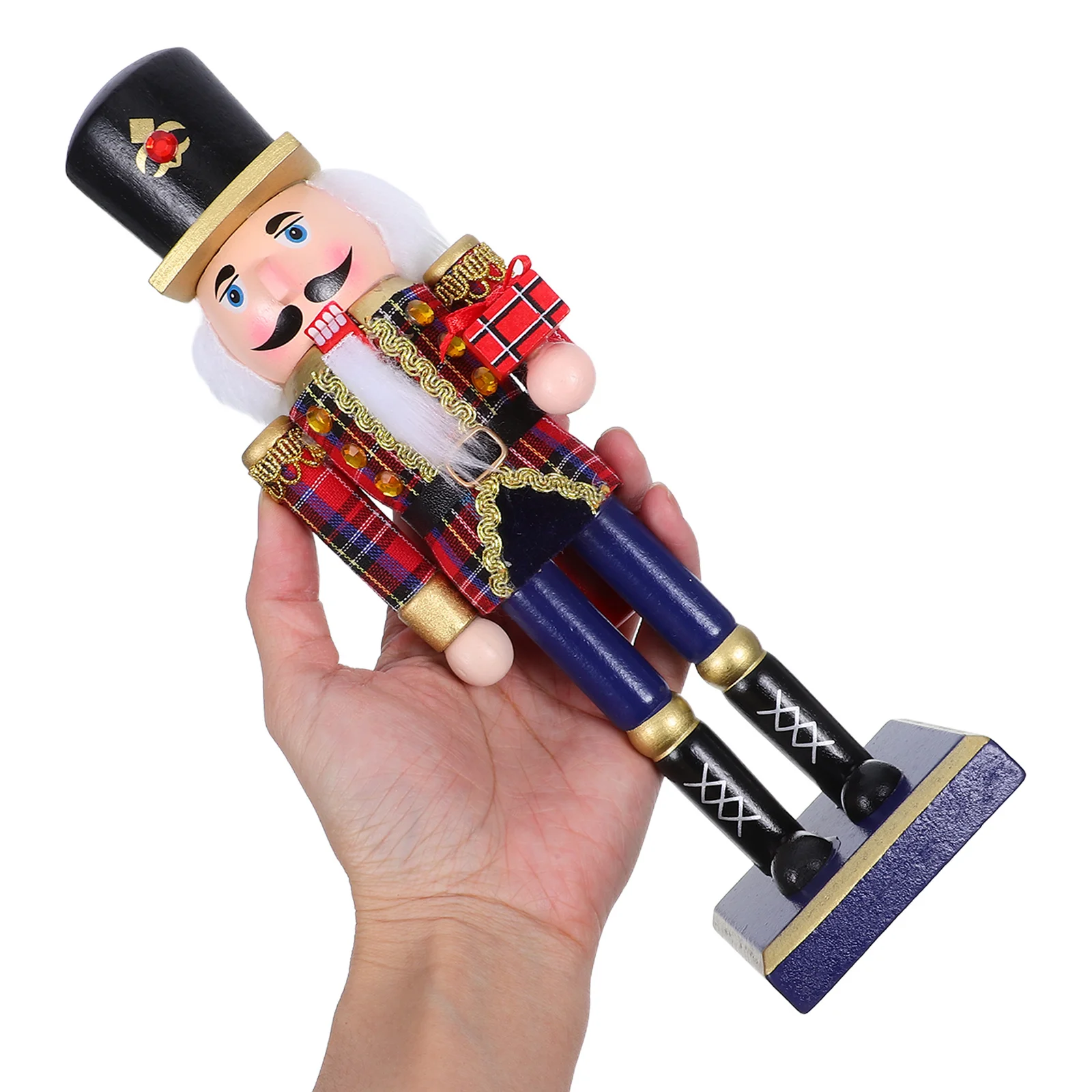 

25Cm Wooden Nutcracker Soldier Decor Festive Christmas Statue Classic Holiday Figure Tabletop Mantel Display Wood Craft Ornament