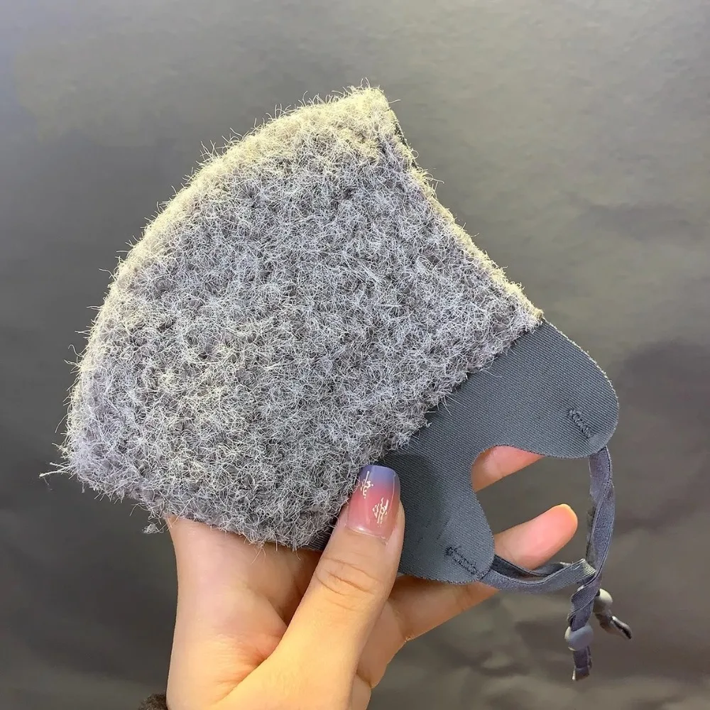 Nieuwe opgerolde fluwelen dames winter warm masker winddicht zachte opslag warmte fietsmaskers verstelbare warmte gereedschap fleece mondkap