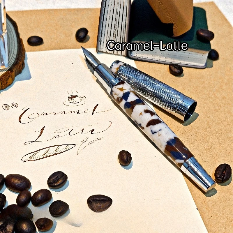 Tamwin Super Sharp Nib Fountain Pen Colorful Acrylic English Calligraphy EF F 0.38 0.5MM Flex Nib Blue Calligraphy Pens Writing